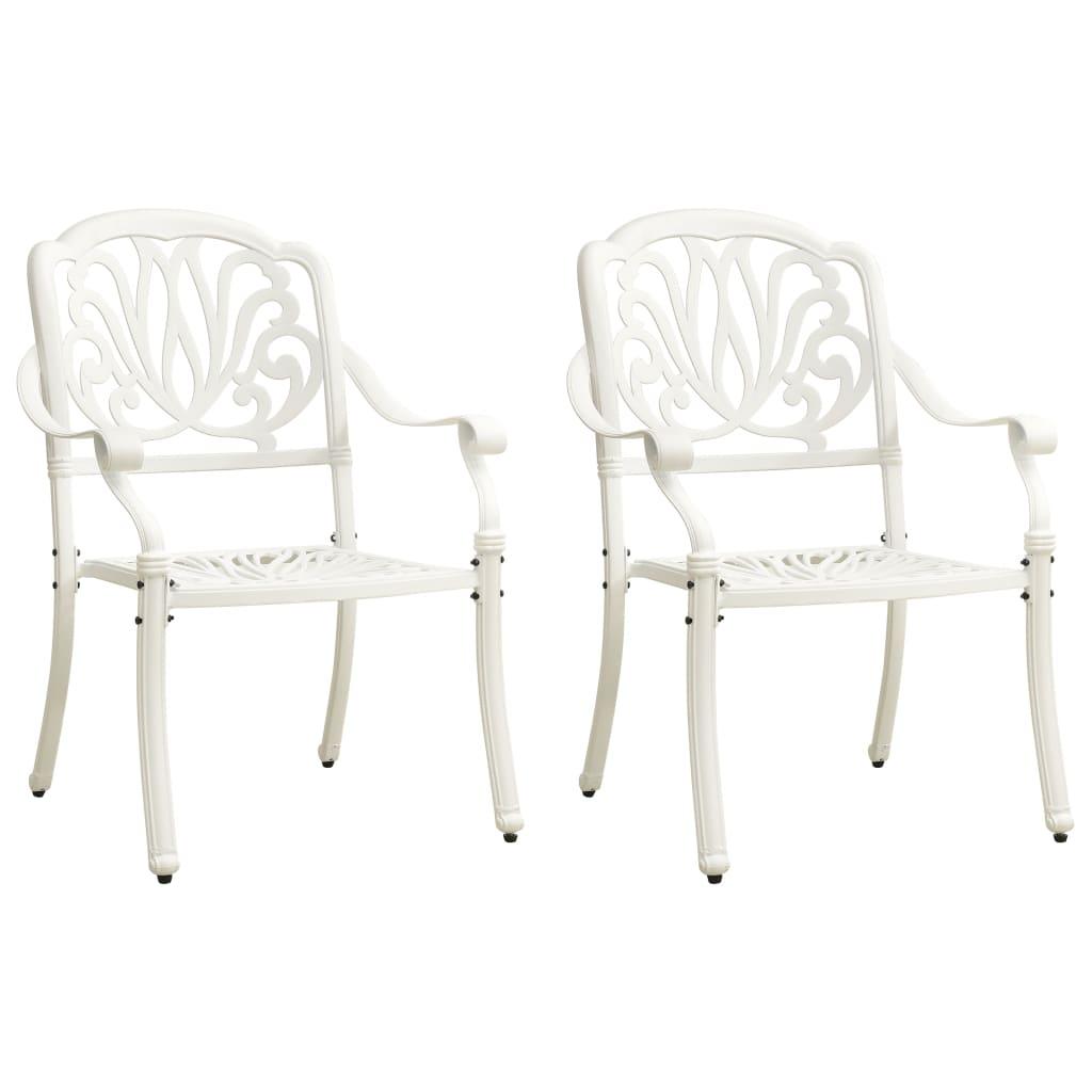3 Piece Bistro Set Cast Aluminum White at Set Shop and Smile