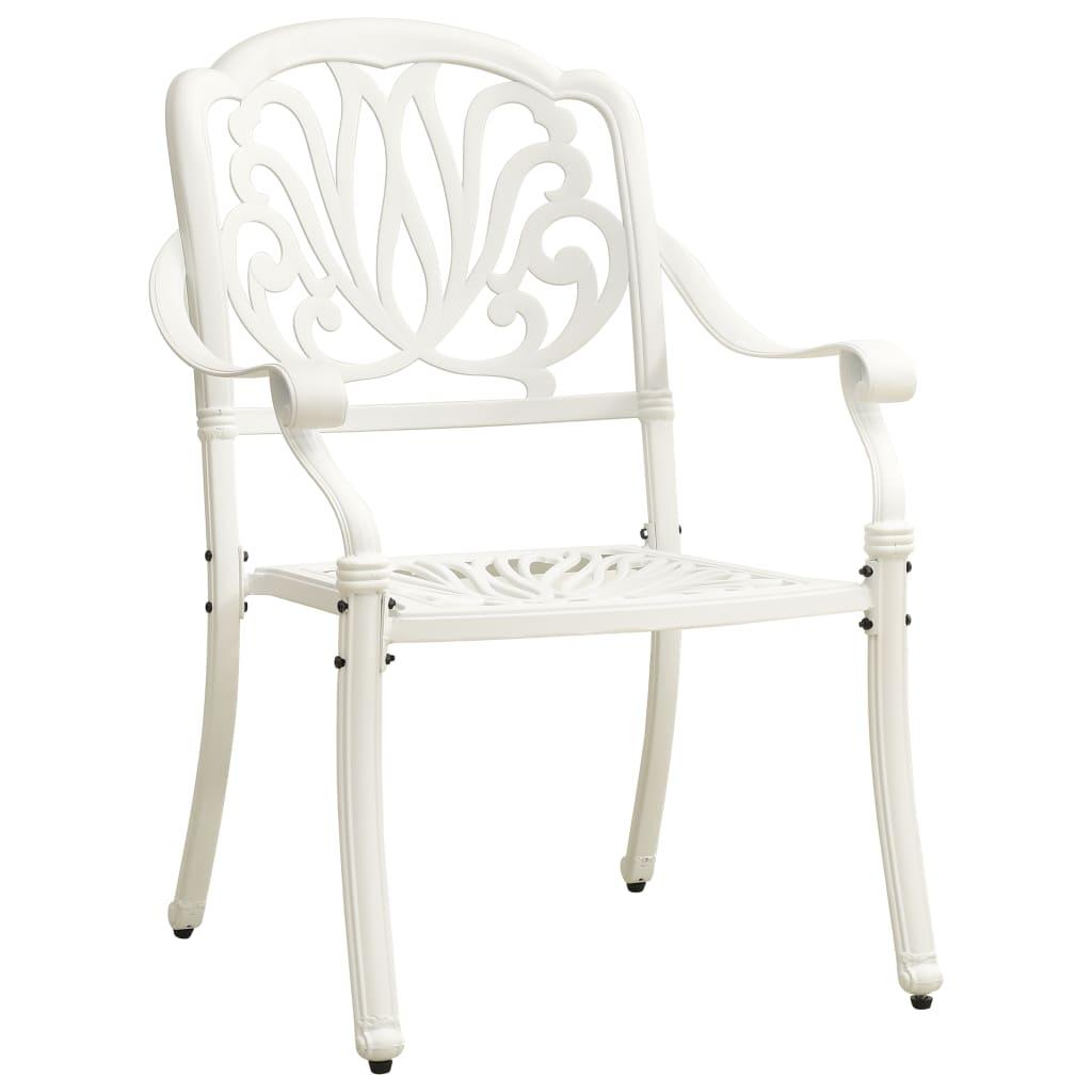 3 Piece Bistro Set Cast Aluminum White at Set Shop and Smile
