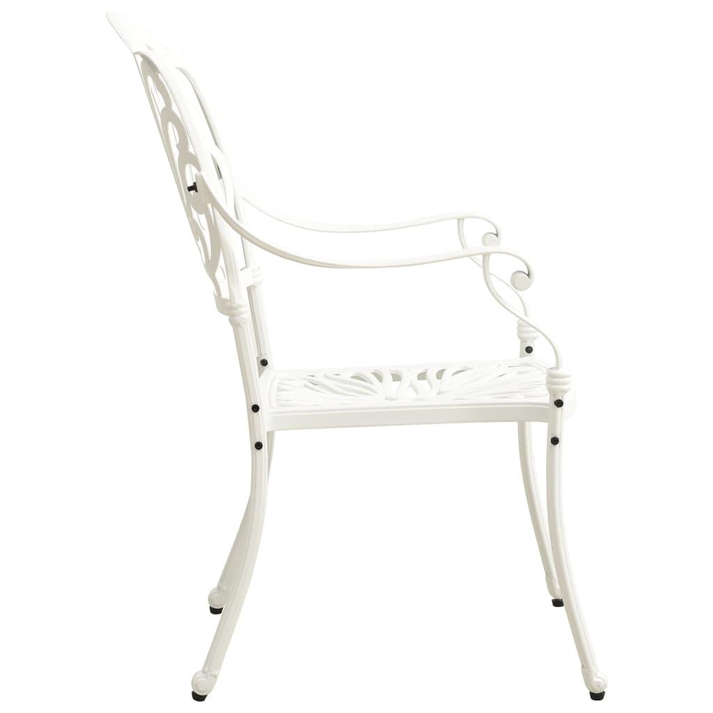 3 Piece Bistro Set Cast Aluminum White at Set Shop and Smile