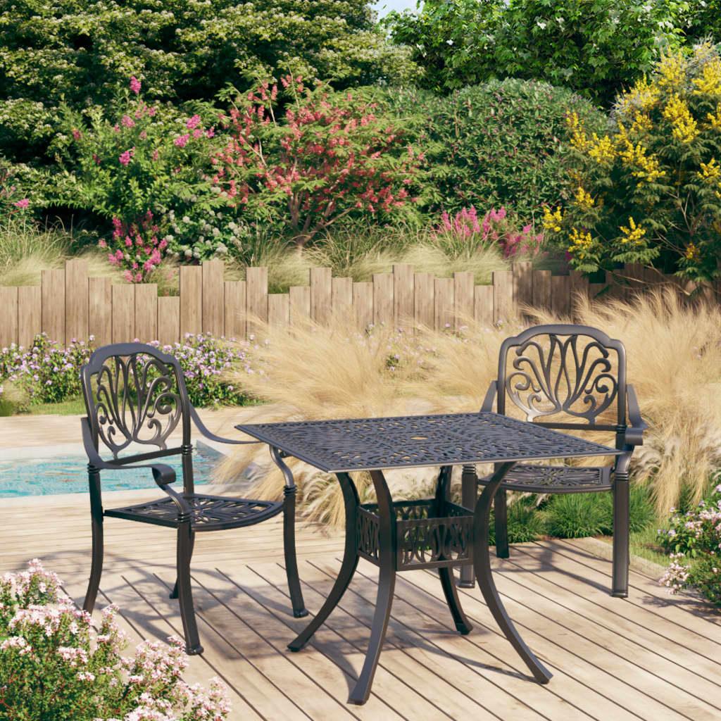 3 Piece Bistro Set Cast Aluminum Black at Set Shop and Smile