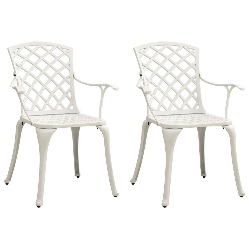 3 Piece Bistro Set Cast Aluminum White at Set Shop and Smile