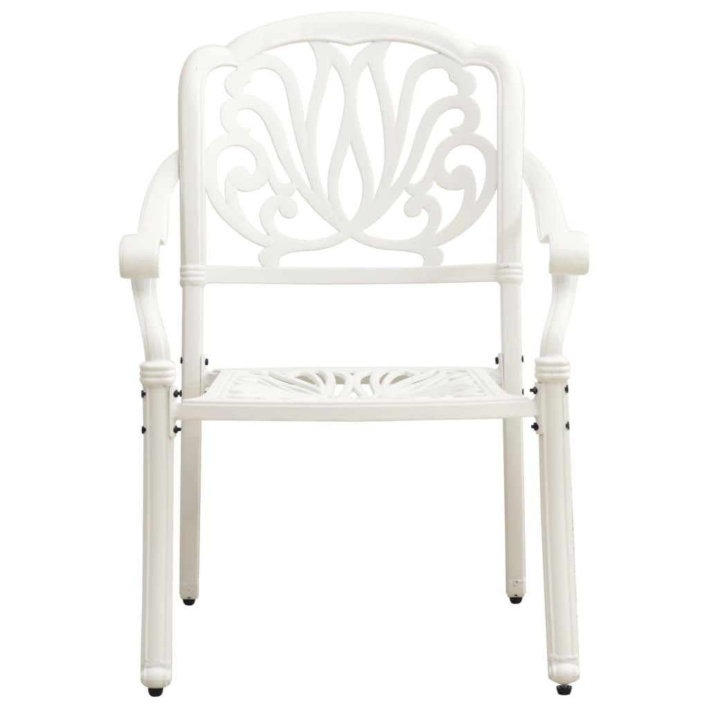 5 Piece Bistro Set Cast Aluminum White at Set Shop and Smile