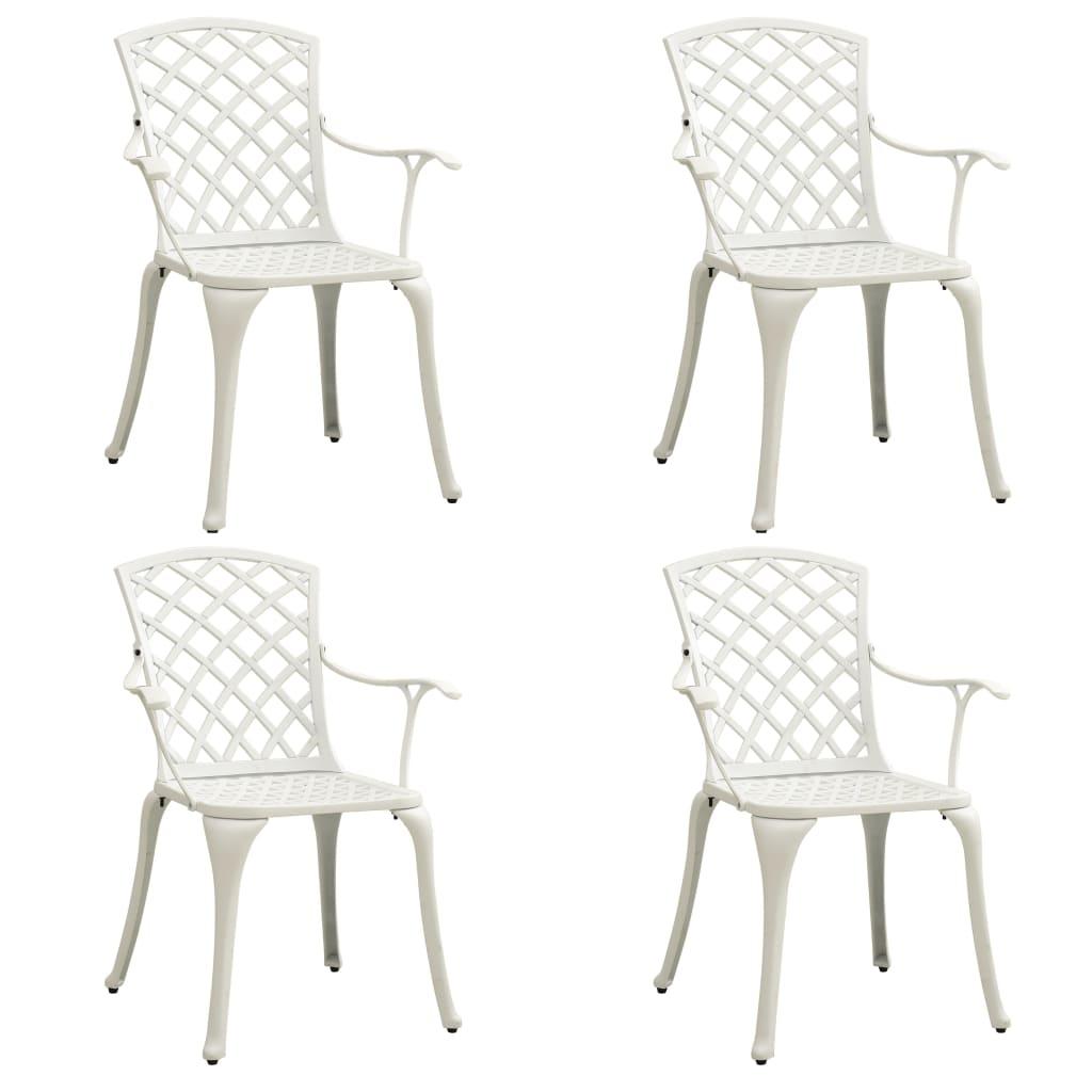 5 Piece Bistro Set Cast Aluminum White at Set Shop and Smile