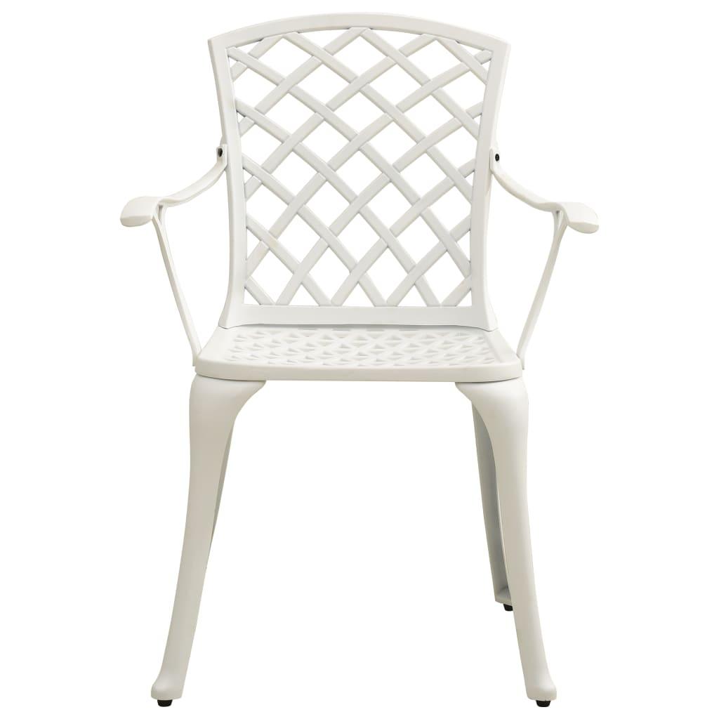5 Piece Bistro Set Cast Aluminum White at Set Shop and Smile