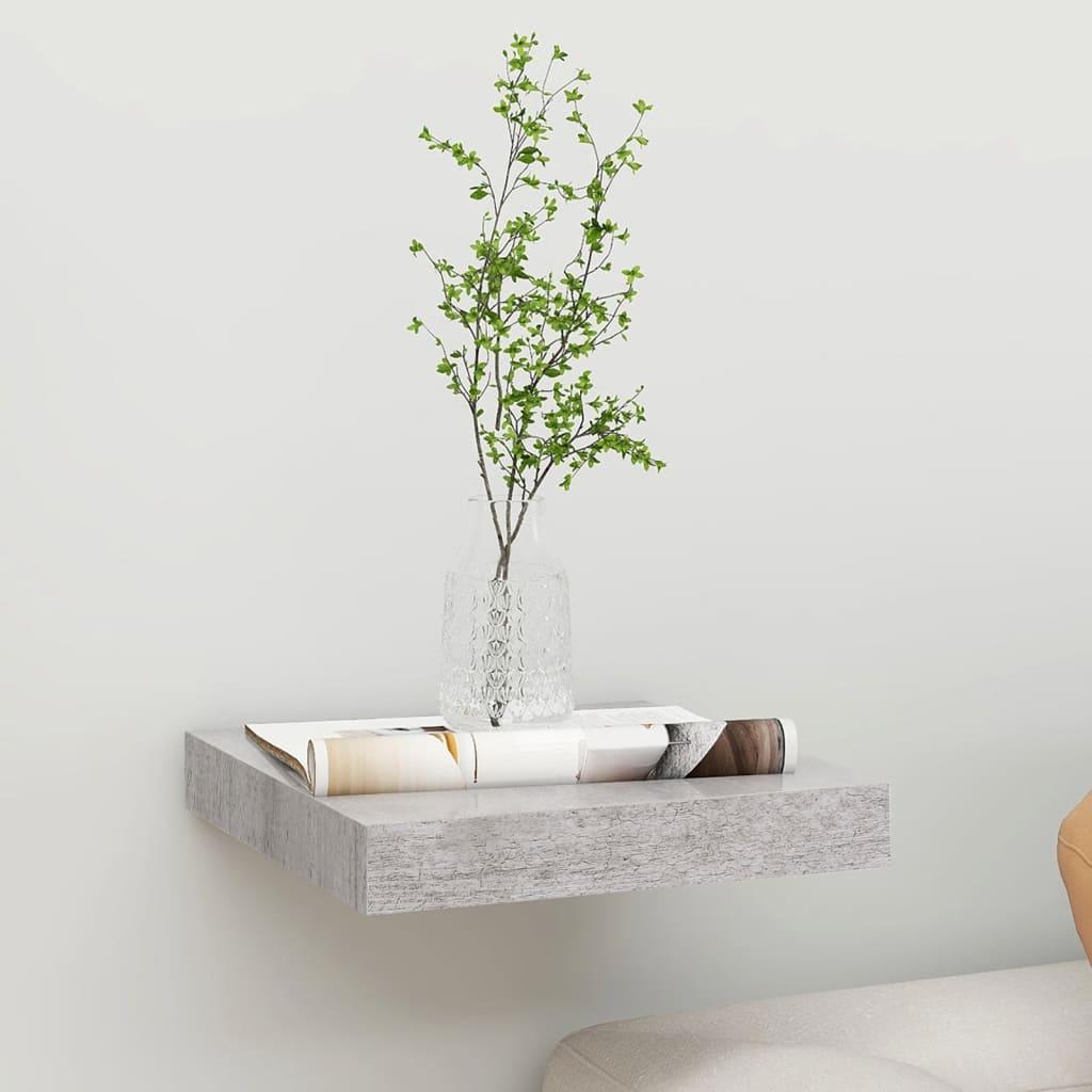 Floating Wall Shelf Concrete Gray 9.1"x9.3"x1.5" MDF at Set Shop and Smile
