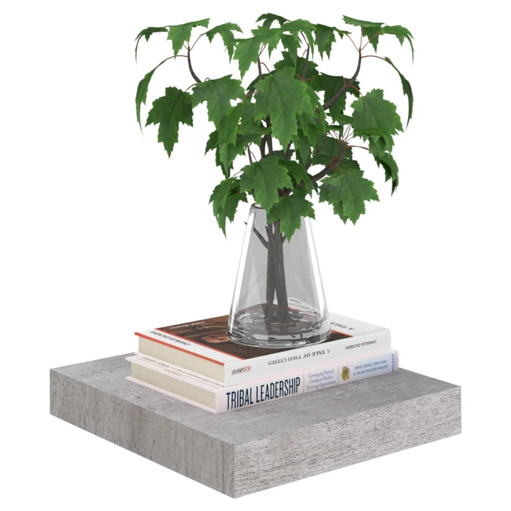 Floating Wall Shelves 2 pcs Concrete Gray 9.1"x9.3"x1.5" MDF at Set Shop and Smile