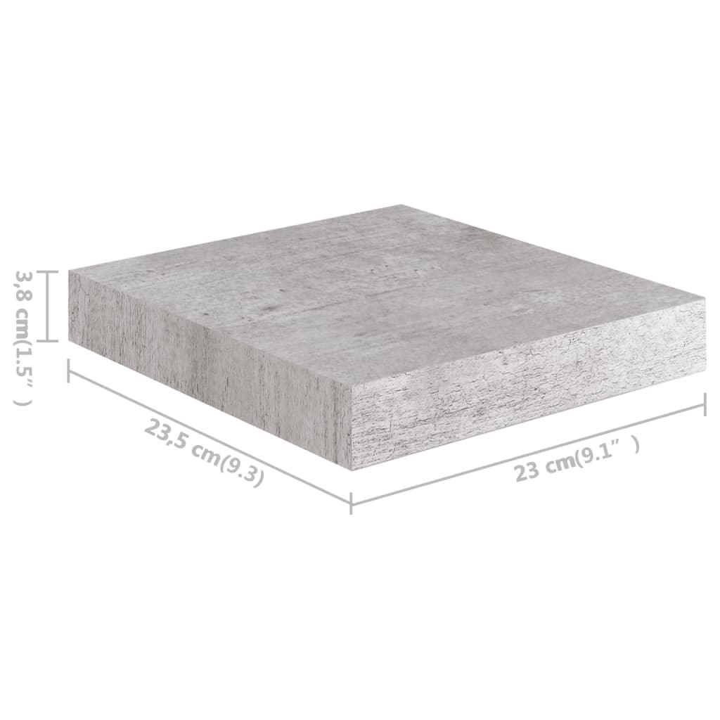 Floating Wall Shelves 2 pcs Concrete Gray 9.1"x9.3"x1.5" MDF at Set Shop and Smile