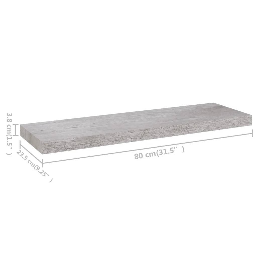 Floating Wall Shelf Concrete Gray 31.5"x9.3"x1.5" MDF at Set Shop and Smile