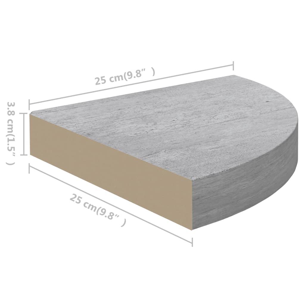 Wall Corner Shelf Concrete Gray 9.8"x9.8"x1.4" MDF at Set Shop and Smile