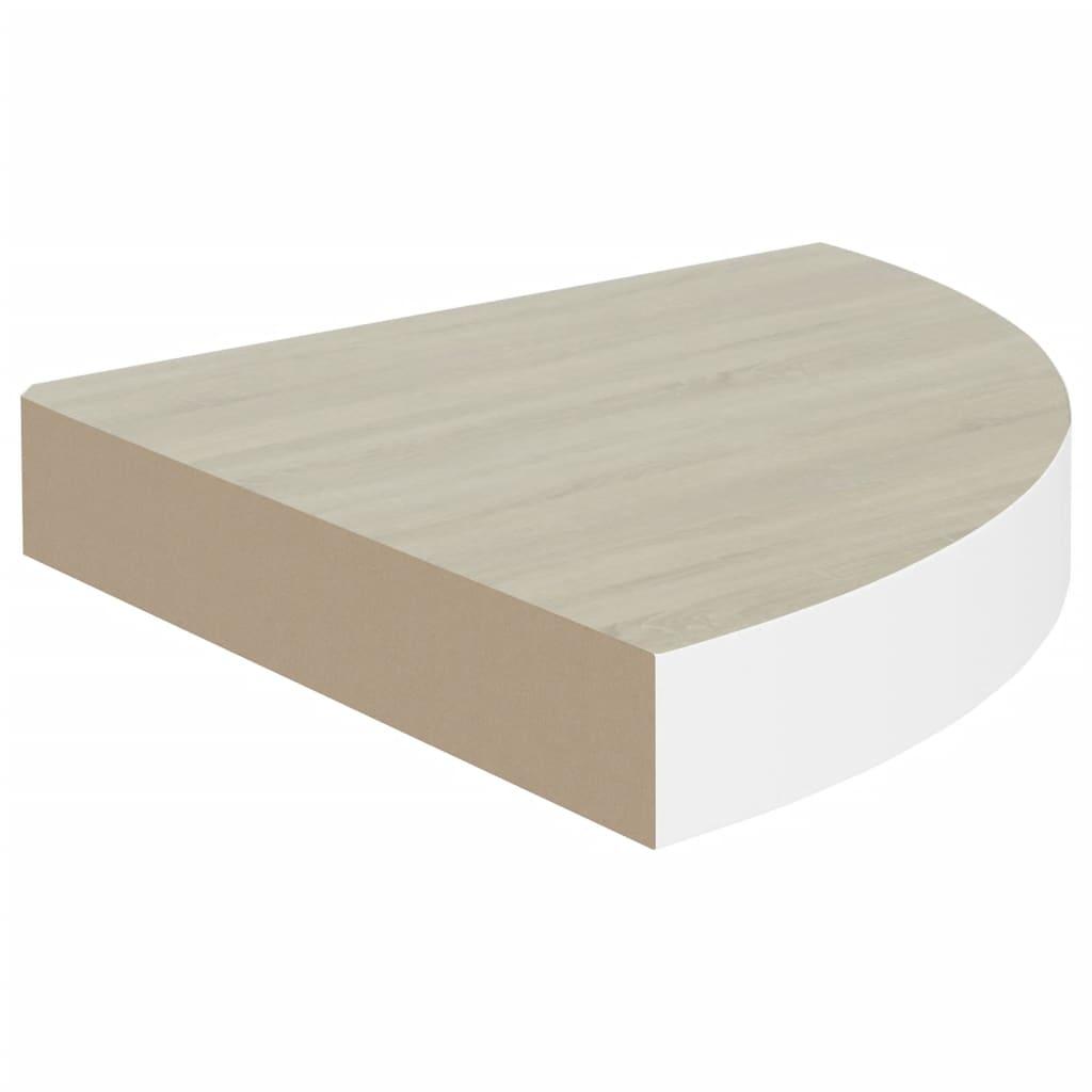 Wall Corner Shelves 4 pcs Oak and White 13.7"x13.7"x1.4" MDF at Set Shop and Smile