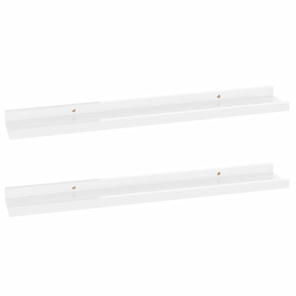 Wall Shelves 2 pcs High Gloss White 23.6"x3.5"x1.2" at Set Shop and Smile