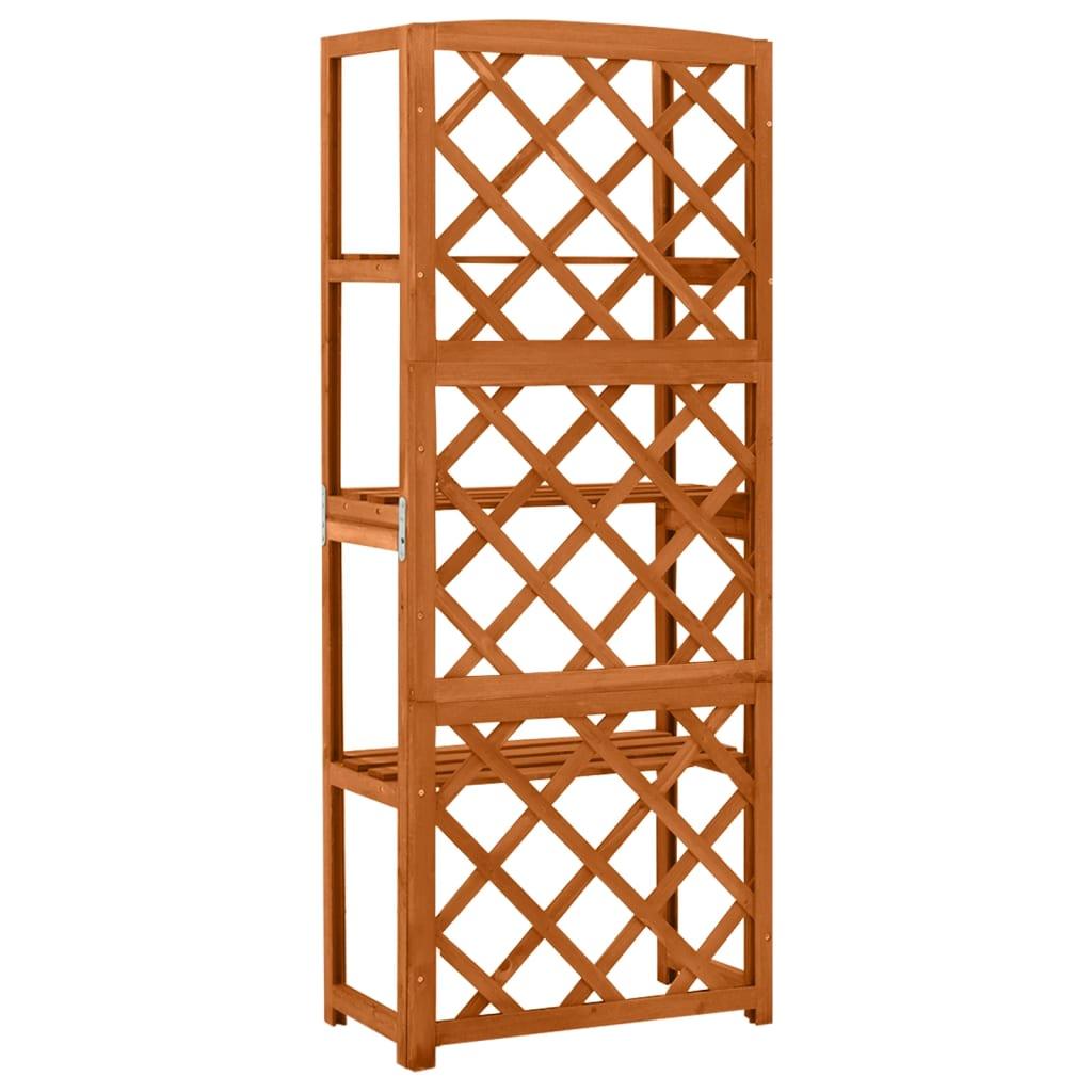 Trellis with Shelves 21.6"x11.8"x55.1" Solid Fir Wood at Set Shop and Smile