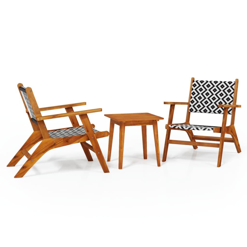 3 Piece Bistro Set Solid Acacia Wood at Set Shop and Smile