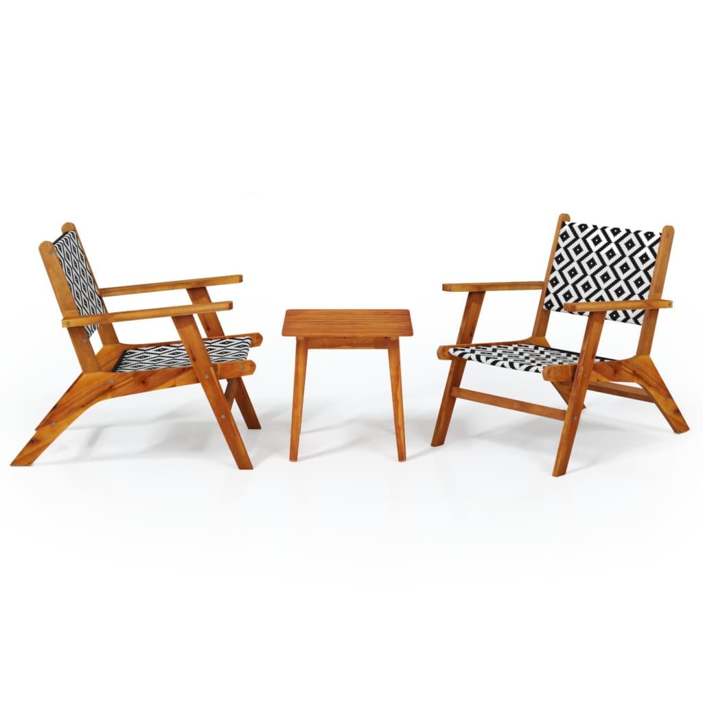 3 Piece Bistro Set Solid Acacia Wood at Set Shop and Smile