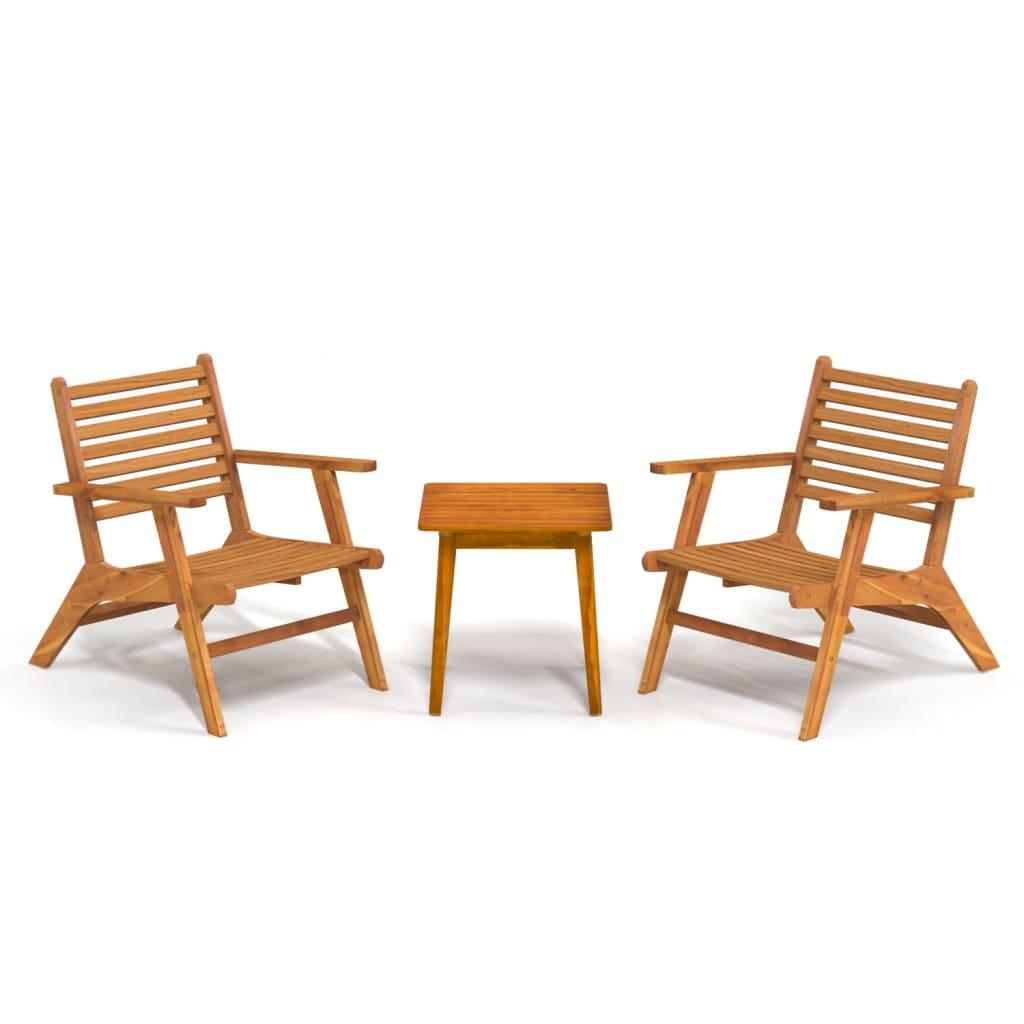 3 Piece Bistro Set Solid Acacia Wood at Set Shop and Smile