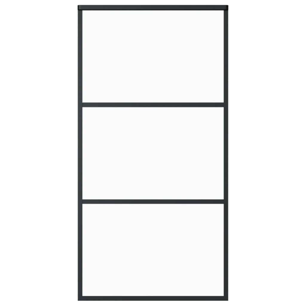 Sliding Door ESG Glass and Aluminum 40.2"x80.7" Black at Set Shop and Smile
