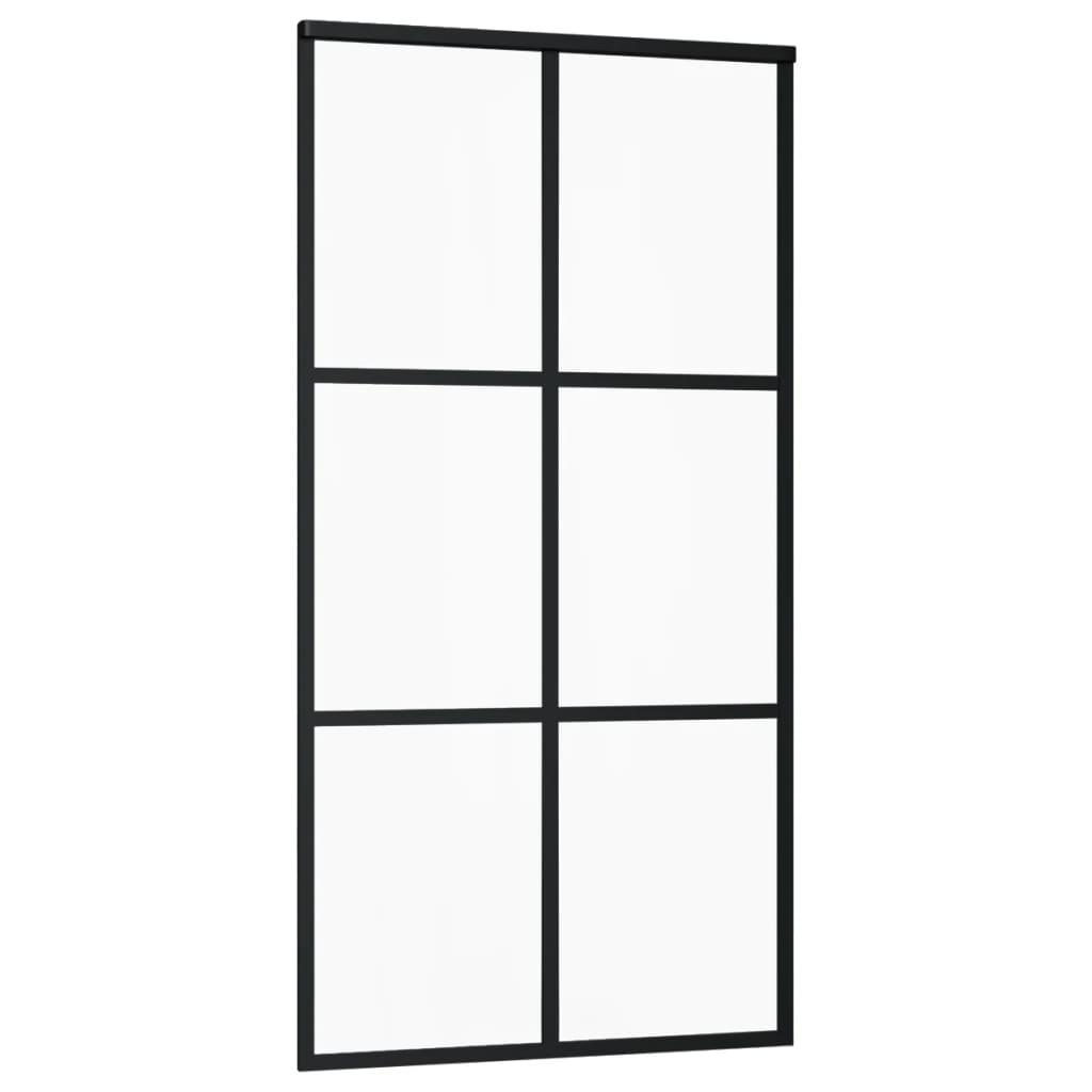 Sliding Door ESG Glass and Aluminum 40.2"x80.7" Black at Set Shop and Smile