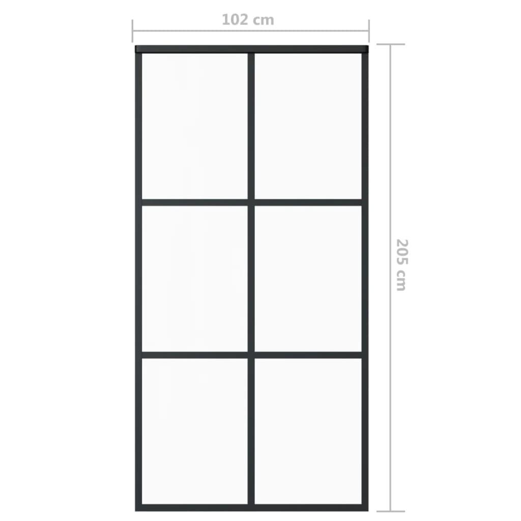 Sliding Door ESG Glass and Aluminum 40.2"x80.7" Black at Set Shop and Smile