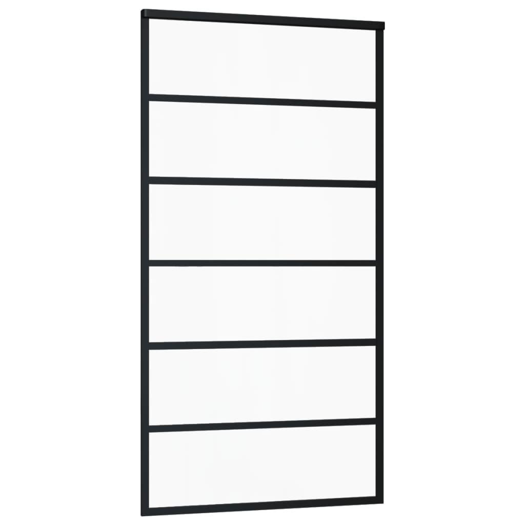 Sliding Door ESG Glass and Aluminum 40.2"x80.7" Black at Set Shop and Smile