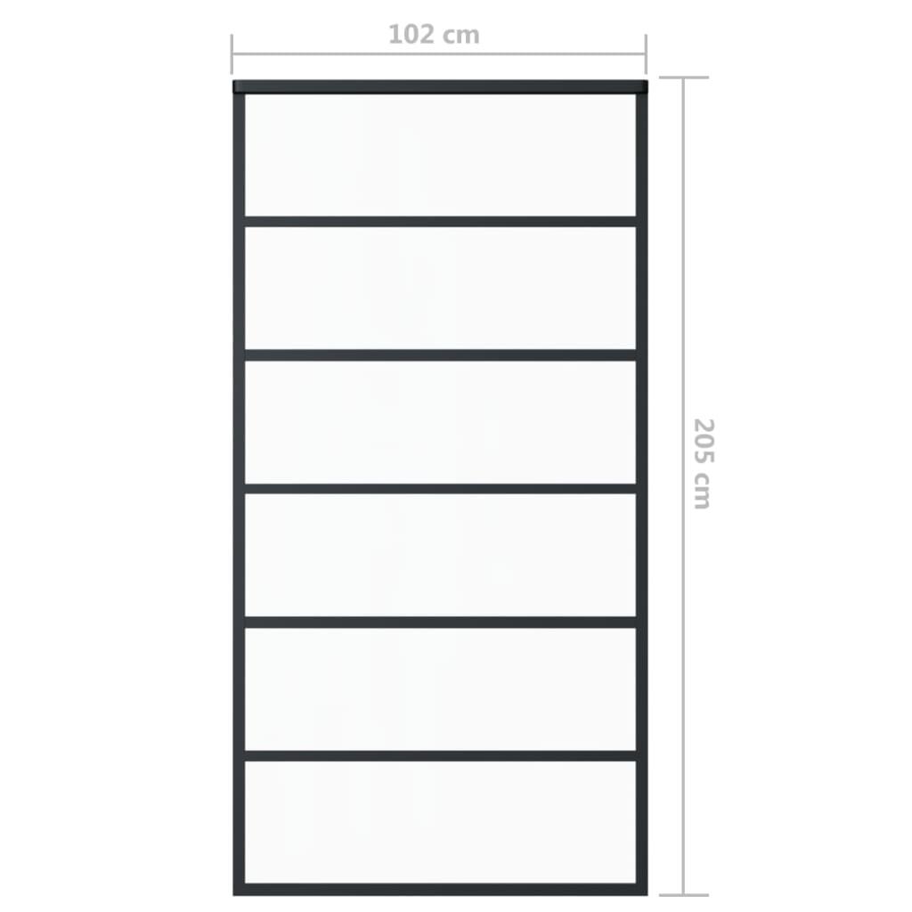 Sliding Door ESG Glass and Aluminum 40.2"x80.7" Black at Set Shop and Smile