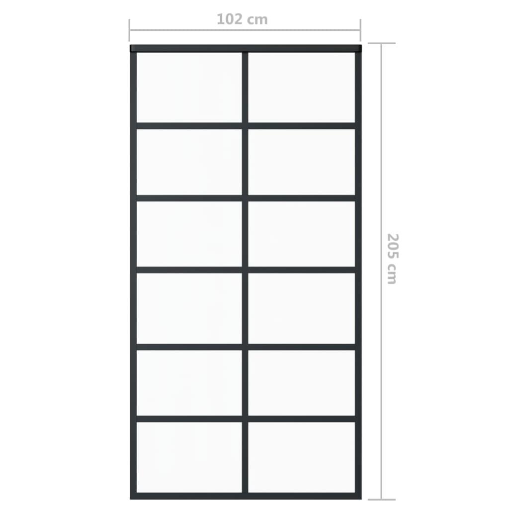 Sliding Door ESG Glass and Aluminum 40.2"x80.7" Black at Set Shop and Smile