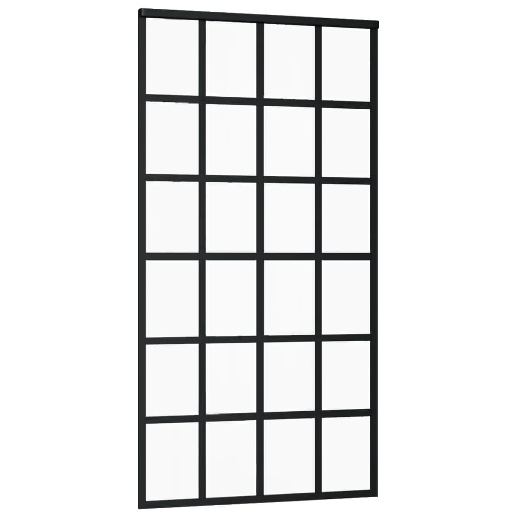 Sliding Door ESG Glass and Aluminum 40.2"x80.7" Black at Set Shop and Smile