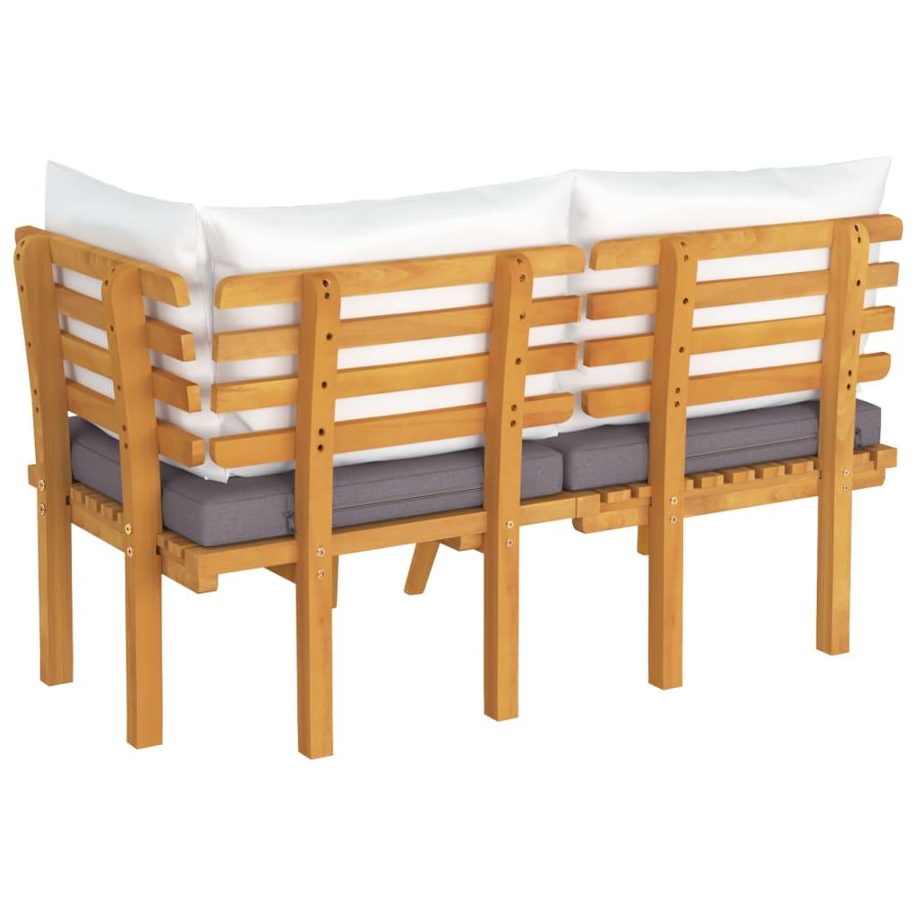 2 Piece Patio Lounge Set with Cushions Solid Acacia Wood at Set Shop and Smile