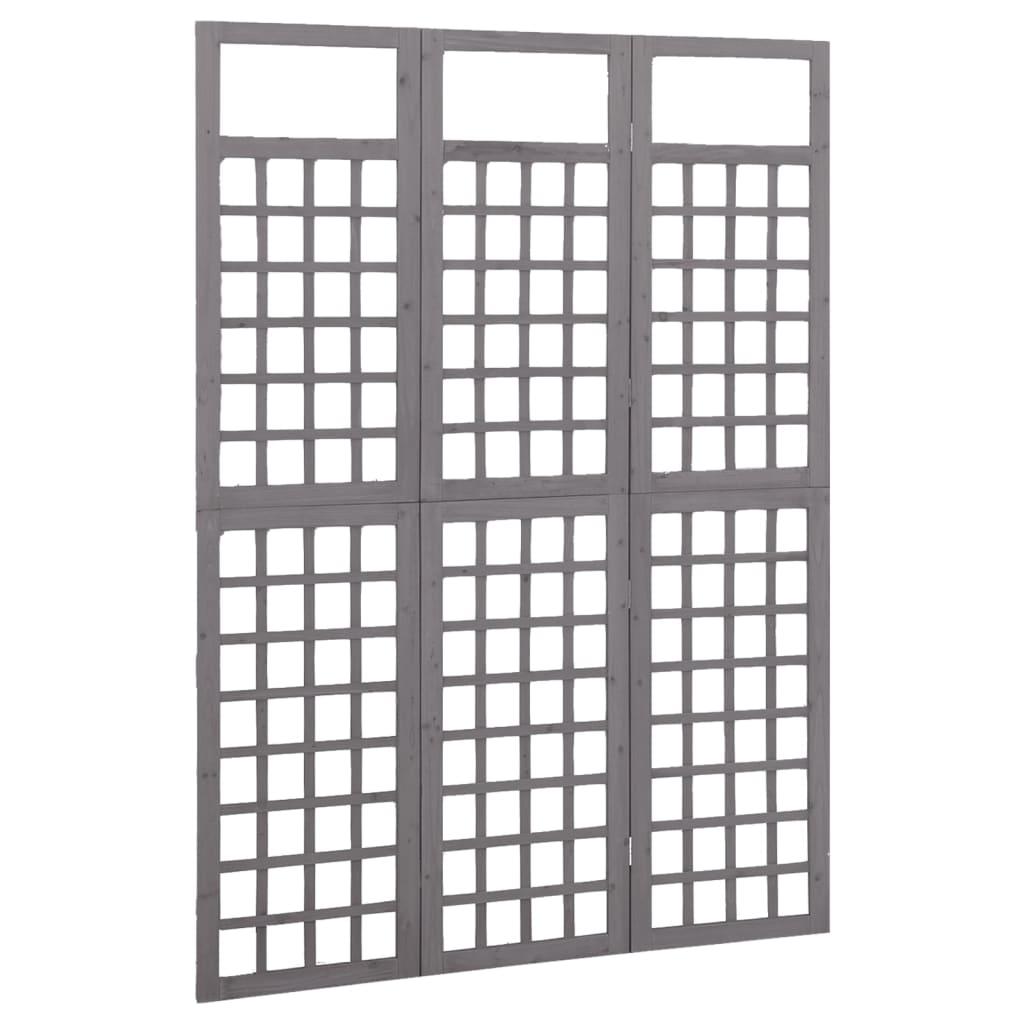 3-Panel Room Divider/Trellis Solid Fir Wood Gray 47.6"x70.9" at Set Shop and Smile
