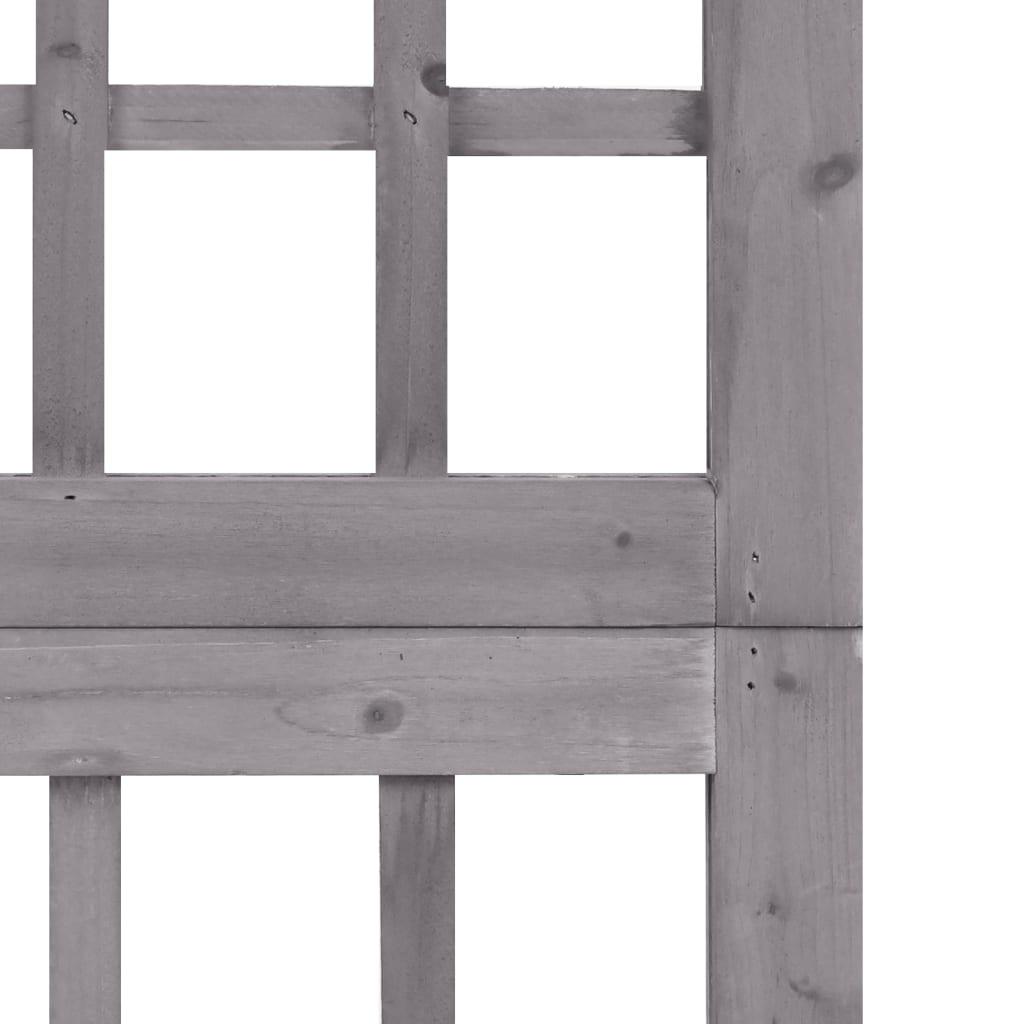 4-Panel Room Divider/Trellis Solid Fir Wood Gray 63.4"x70.9" at Set Shop and Smile