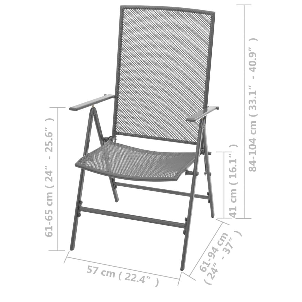 3 Piece Patio Dining Set Steel Anthracite at Set Shop and Smile