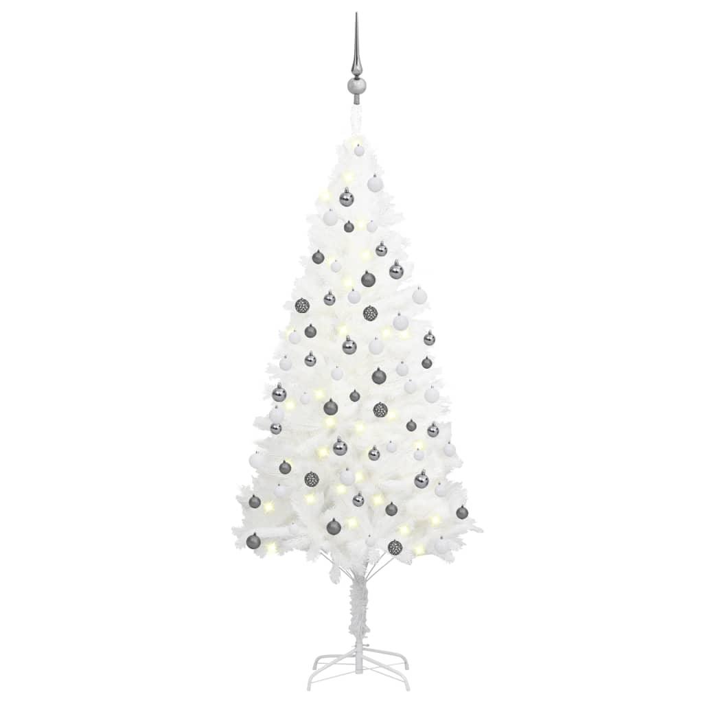 Artificial Christmas Tree with LEDs&Ball Set White 59.1" at Set Shop and Smile