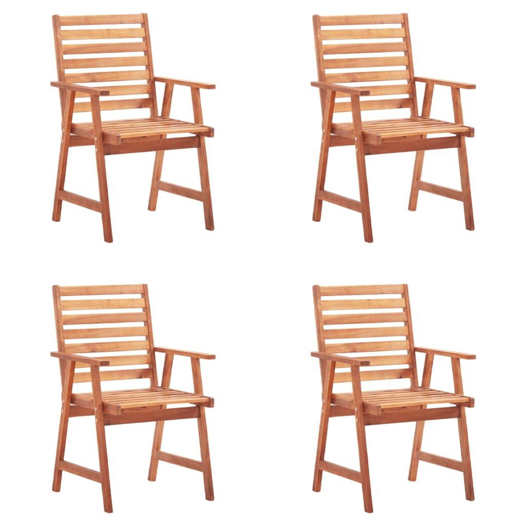 Patio Dining Chairs 4 pcs with Cushions Solid Acacia Wood at Set Shop and Smile