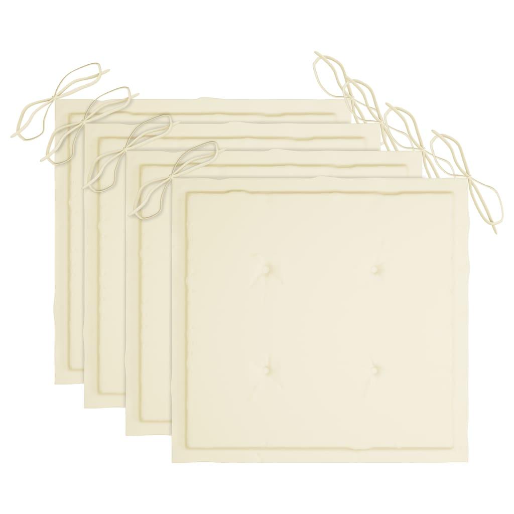 Patio Dining Chairs 4 pcs with Cushions Solid Acacia Wood at Set Shop and Smile