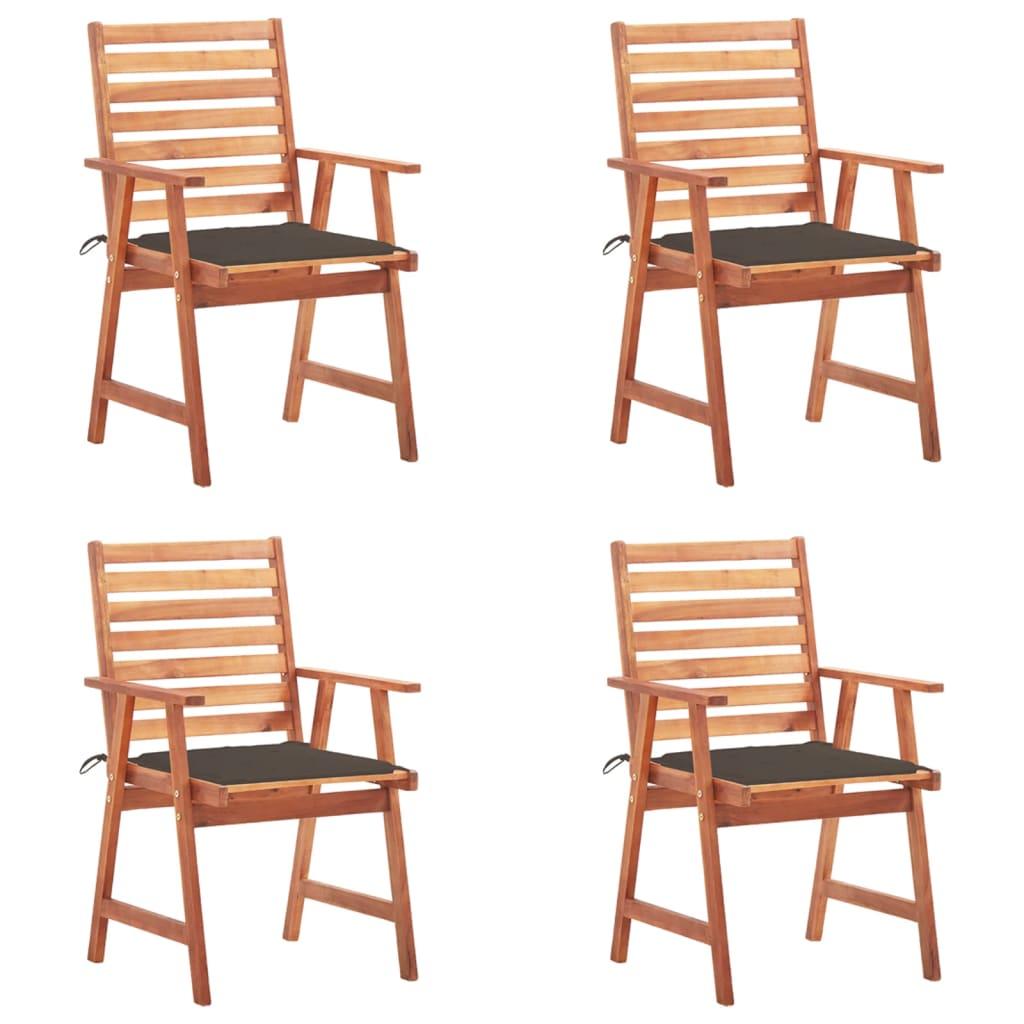 Patio Dining Chairs 4 pcs with Cushions Solid Acacia Wood at Set Shop and Smile