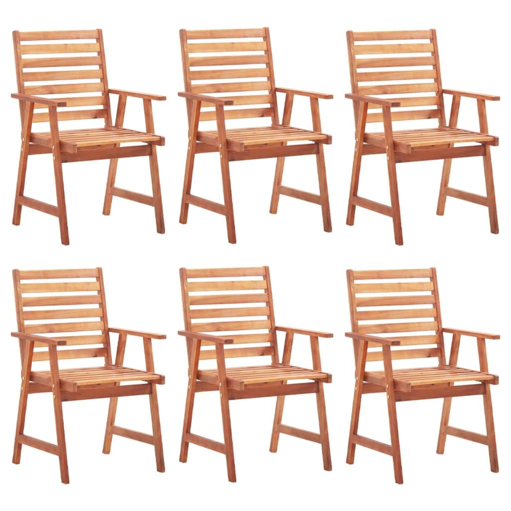 Patio Dining Chairs 6 pcs with Cushions Solid Acacia Wood at Set Shop and Smile