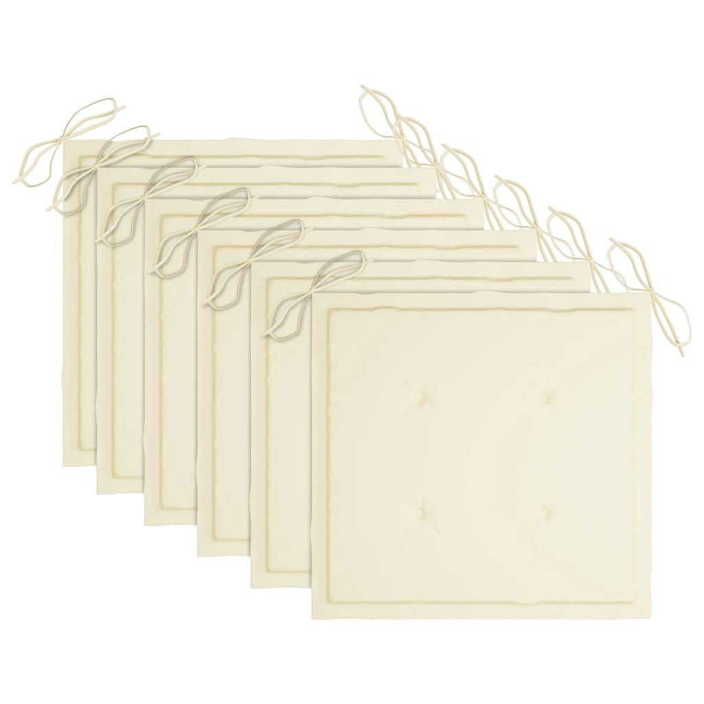 Patio Dining Chairs 6 pcs with Cushions Solid Acacia Wood at Set Shop and Smile