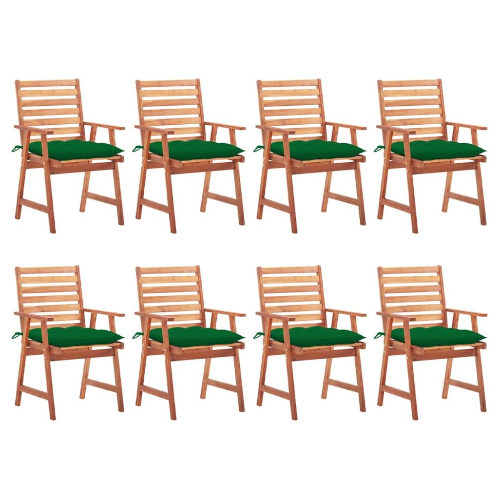 Patio Dining Chairs 8 pcs with Cushions Solid Acacia Wood at Set Shop and Smile