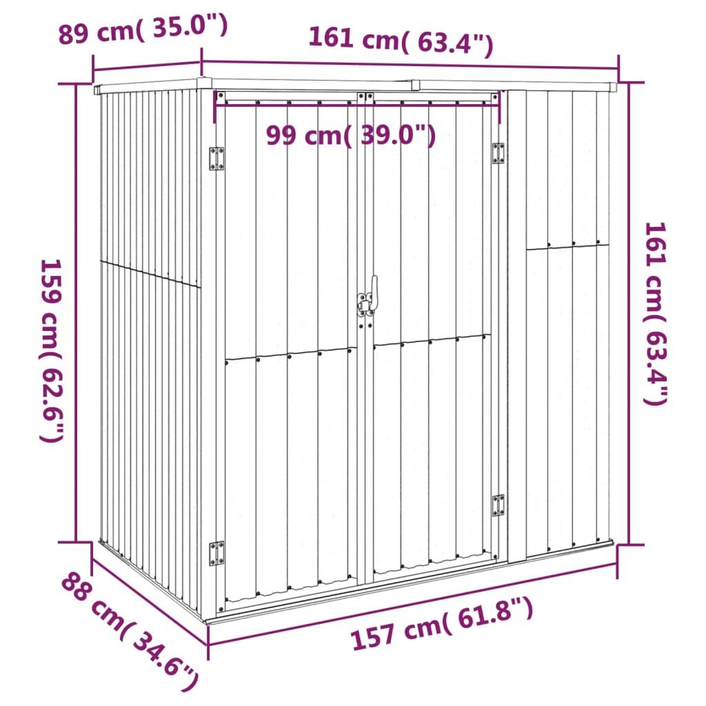 Garden Tool Shed Gray 63.4"x35"x63.4" Galvanized Steel at Set Shop and Smile