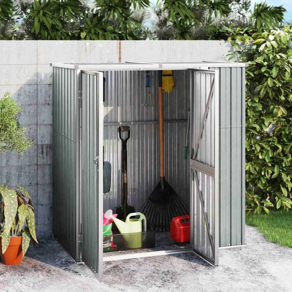 Garden Tool Shed Gray 63.4"x35"x63.4" Galvanized Steel at Set Shop and Smile