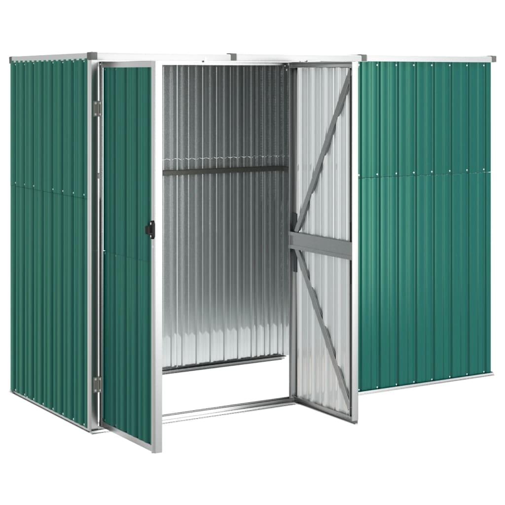 Garden Tool Shed Green 88.6"x35"x63.4" Galvanized Steel at Set Shop and Smile