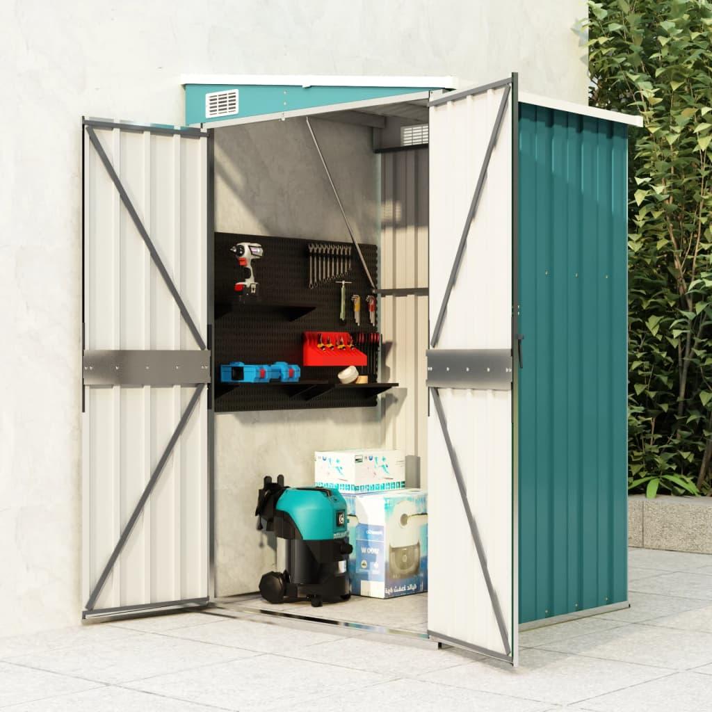 Wall-mounted Garden Shed Green 46.5"x39.4"x70.1" Galvanized Steel at Set Shop and Smile