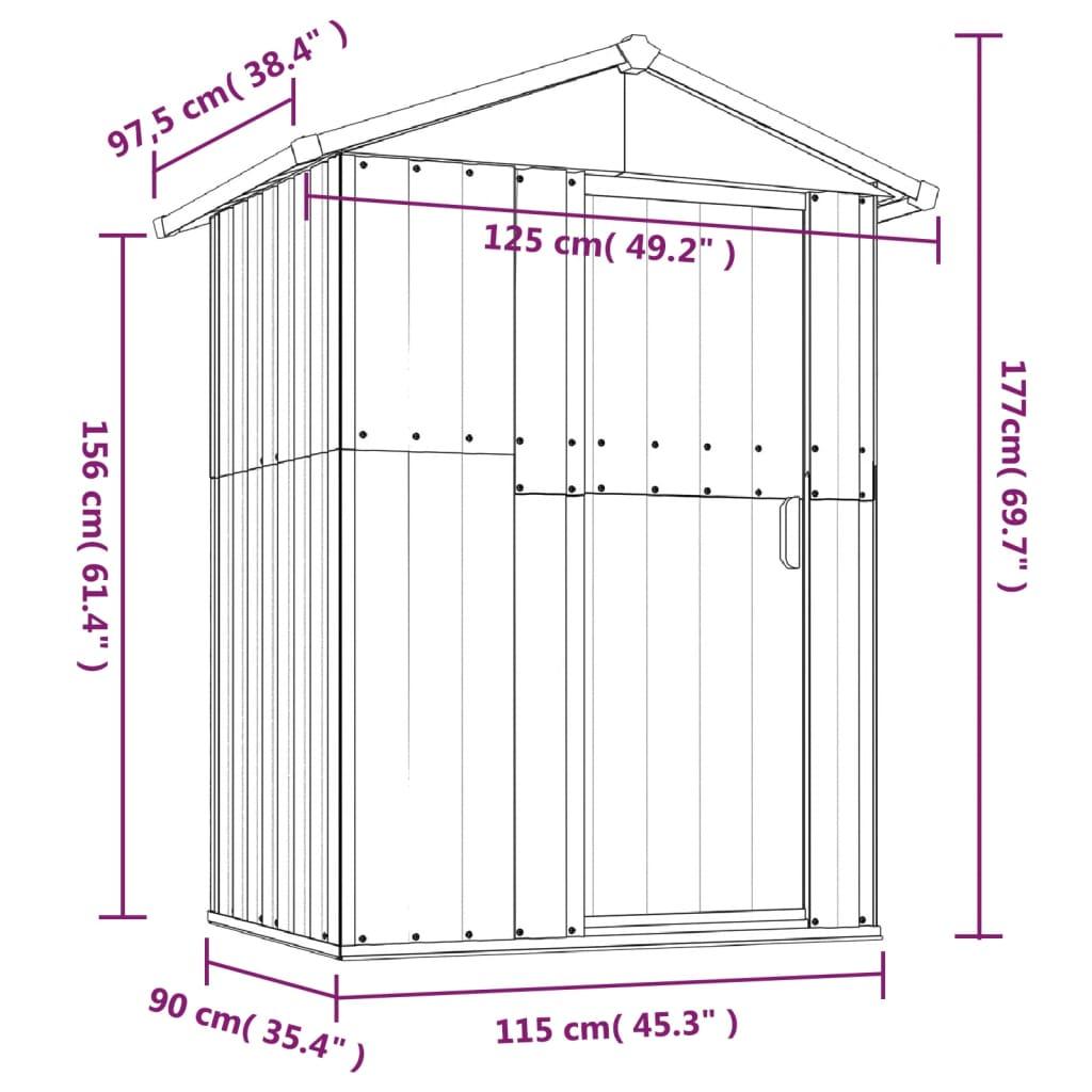 Garden Shed Gray 49.6"x38.4"x69.7" Galvanized Steel at Set Shop and Smile