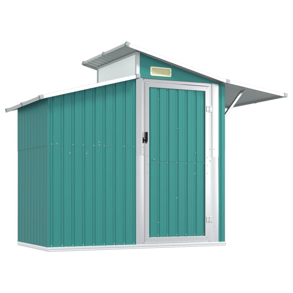 Garden Shed Green 106.3"x51.2"x82.1" Galvanized Steel at Set Shop and Smile