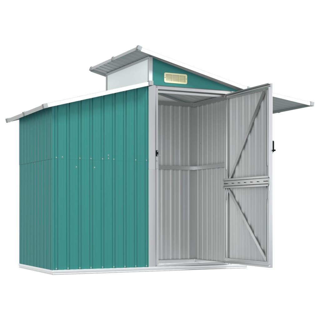 Garden Shed Green 106.3"x51.2"x82.1" Galvanized Steel at Set Shop and Smile