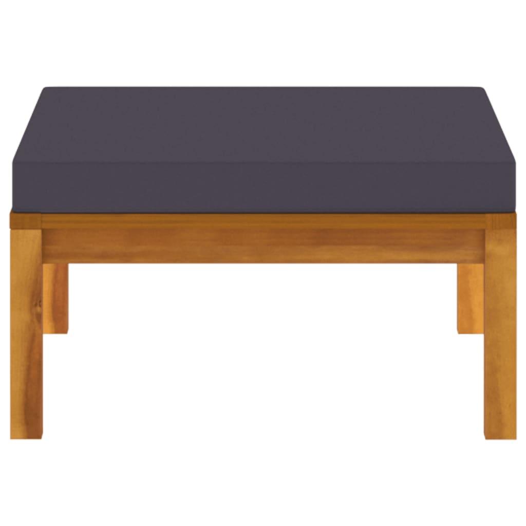 3 Piece Patio Lounge Set with Dark Gray Cushions Acacia Wood at Set Shop and Smile