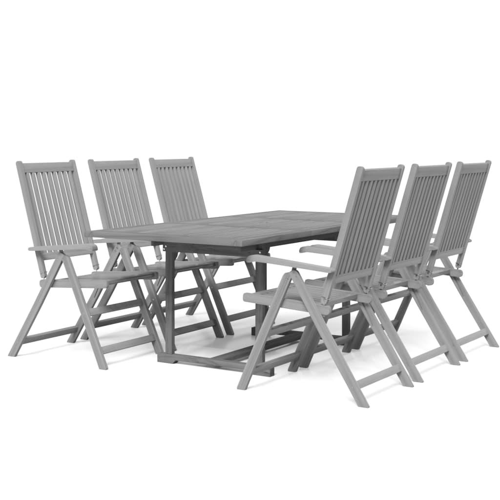 7 Piece Patio Dining Set Solid Wood Acacia at Set Shop and Smile