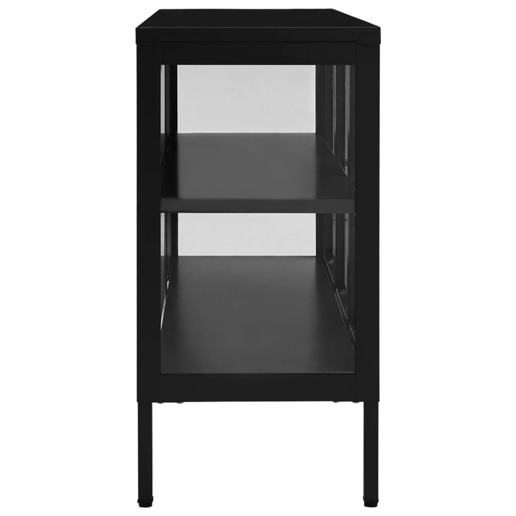 Sideboard Black 41.3"x13.8"x27.6" Steel and Glass at Set Shop and Smile