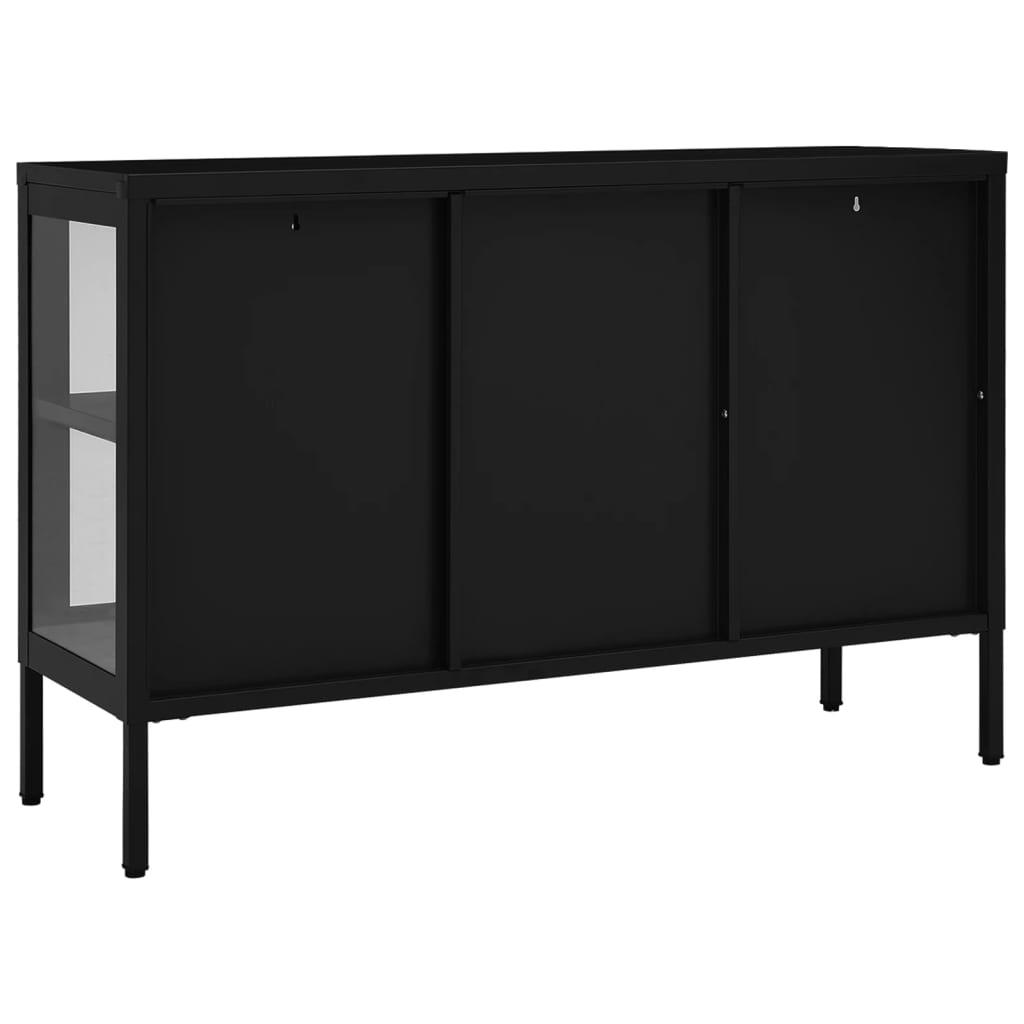 Sideboard Black 41.3"x13.8"x27.6" Steel and Glass at Set Shop and Smile