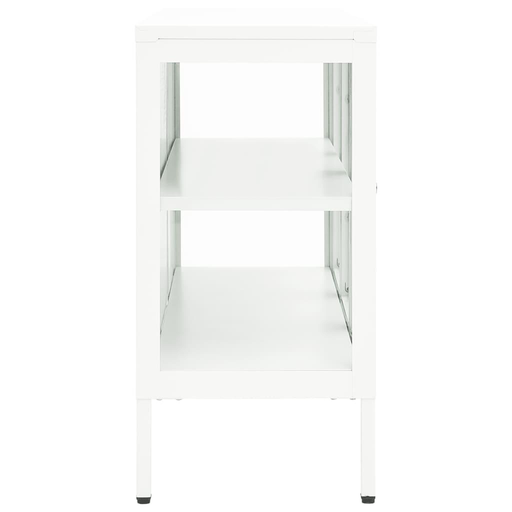 Sideboard White 41.3"x13.8"x27.6" Steel and Glass at Set Shop and Smile