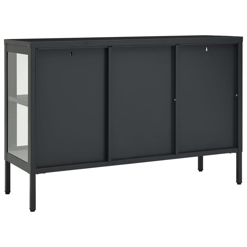 Sideboard Anthracite 41.3"x13.8"x27.6" Steel and Glass at Set Shop and Smile